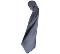 Premier Unisex Adult Colours Satin Tie (Steel) - Grey - One Size