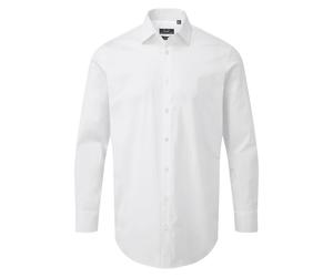 Premier Unisex Adult Poplin Stretch Long-Sleeved Shirt (White) - Size X-Large