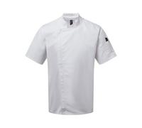 Premier Men's Chefs Zip-Close Short Sleeve Jacket in White | Size: XL Premier White XL