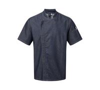 Premier Men's Chefs Zip-Close Short Sleeve Jacket in Indigo | Size: XS Premier Indigo XS