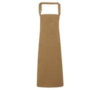 Premier Unisex Chino Cotton Bib Apron (One Size) (Khaki)