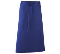 (One Size, Royal) Premier Unisex Colours Bar Apron / Workwear (Long Continental Style) (Pack of 2)
