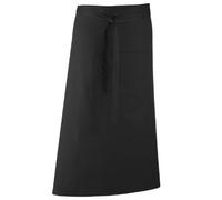 Premier Unisex Colours Bar Apron/Workwear (Long Continental Style) (One Size) (Black)