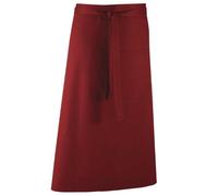 Premier Unisex Colours Bar Apron/Workwear (Long Continental Style) (One Size) (Burgundy)