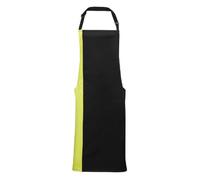 Premier Unisex Contrast Workwear Bib Apron (One Size) (Black/Lime)