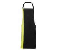 (One Size, Black/ Lime) Premier Unisex Contrast Workwear Bib Apron (Pack of 2)