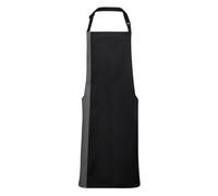 (One Size, Black/ Dark Grey) Premier Unisex Contrast Workwear Bib Apron (Pack of 2)
