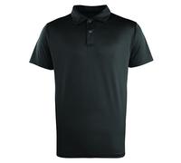 Premier Unisex Coolchecker Stud Pique Polo Shirt Black XS