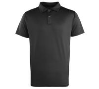 Premier Unisex Coolchecker Studded Plain Polo Shirt (XL) (Black)