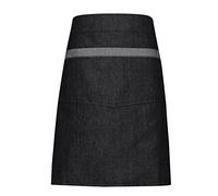 Premier Unisex Domain Contrast Denim Waist Apron (One Size) (Black Denim)