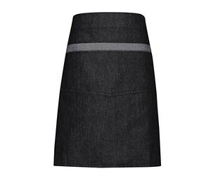 Premier Unisex Domain Contrast Denim Waist Apron (One Size) (Black Denim)