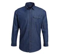 Premier Men's Denim Contrast Stitching Shirt in Indigo | Size: XL Premier Indigo XL