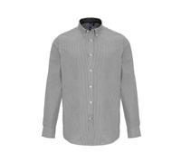 Premier Unisex Mens Striped Oxford Long-Sleeved Shirt (White/Grey) - Size X-Large