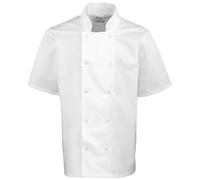 Premier Unisex Studded Front Short Sleeve Chefs Jacket