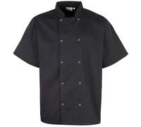 Premier Unisex Studded Front Short Sleeve Chefs Jacket