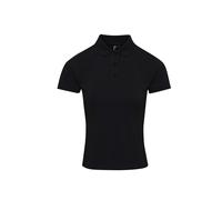 Premier Unisex Womens/Ladies Coolchecker Plus Piqu Polo With CoolPlus (Black) - Size X-Small