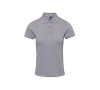Premier Unisex Womens/Ladies Coolchecker Plus Piqu Polo With CoolPlus (Silver) - Size X-Small