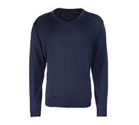 Premier V-Neck Knitted Sweater Men Cotton Rich Long Sleeve Casual