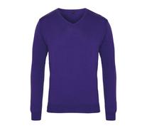 Premier V-Neck Knitted Sweater Men Cotton Rich Long Sleeve Casual