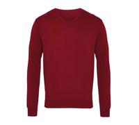 Premier V-Neck Knitted Sweater Men Cotton Rich Long Sleeve Casual