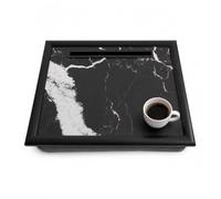 Premier Vine Rectangular Tray Handcrafted Sustainable Acacia Wood With Aluminium Leaf Handles Serving Tray For Dining Table Top Modern Design (20 cm x 9 cm x 45 cm)