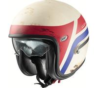 Premier Vintage K 8 BM Jet Helmet, white-red-blue, size M for Men
