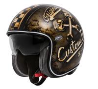 Premier Vintage OP, open face helmet XS Matt Black/White/Brown