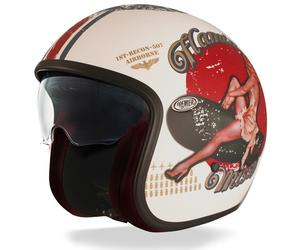Premier Vintage Pin Up Jet Helmet, white, size XS for Men