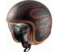 Premier Vintage Platinum ED Carbon FR Chromed BM Jet Helmet, black-red, size XL for Men