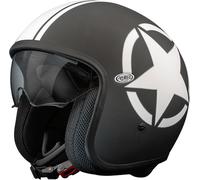 Premier Vintage Star 8 BM Jet Helmet, black-white, size S for Men