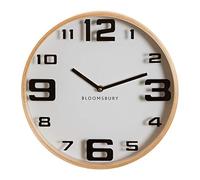 Premier Vitus Wall Clock, White/Wood, Large
