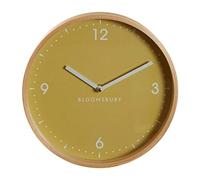 Premier Vitus Wall Clock, Yellow/Wood