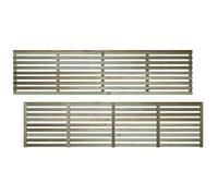 Premier Vogue, 6ft x 1.5ft Fence Trellis Panel Wooden Screen Horizontal Slatted | Decorative Contemporary Venetian-Style Privacy Topper for Outdoor Living Space (Wide: 182.8cm x High: 46.7cm)