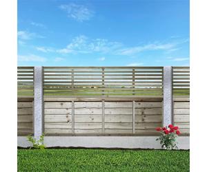 Premier Vogue, 6ft x 1.5ft Fence Trellis Panel Wooden Screen Horizontal Slatted | Decorative Contemporary Venetian-Style Privacy Topper for Outdoor Living Space (Wide: 182.8cm x High: 46.7cm) (4 Pack)