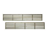 Premier Vogue, 6ft x 1ft Fence Trellis Panel Wooden Screen Horizontal Slatted | Decorative Contemporary Venetian-Style Privacy Topper for Outdoor Living Space (Wide: 182.8cm x High: 31.5cm)
