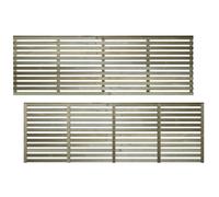 Premier Vogue, 6ft x 2ft Fence Trellis Panel Wooden Screen Horizontal Slatted | Decorative Contemporary Venetian-Style Privacy Topper for Outdoor Living Space (Wide: 182.8cm x High: 63cm)