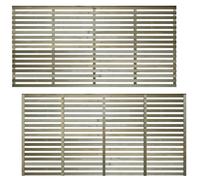 Premier Vogue, 6ft x 3ft Fence Trellis Panel Wooden Screen Horizontal Slatted | Decorative Contemporary Venetian-Style Privacy Topper for Outdoor Living Space (Wide: 182.8cm x High: 89.5cm)