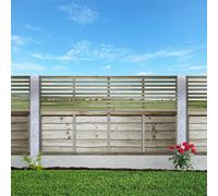 Premier Vogue Pack of 4 6x1.5ft (W: 6ft x H: 1.5ft) Contemporary Horizontal Slatted Capped Trellis Venetian Style Garden Panel Fence Topper/Wall Art/Pergola/Divider Width 1828mm x Height: 321mm