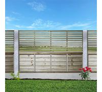 Premier Vogue Pack of 5 6x2ft (W: 6ft x H: 2ft) Contemporary Horizontal Slatted Capped Trellis Venetian Style Garden Panel Fence Topper/Wall Art/Pergola/Divider Width 1828mm x Height: 631mm