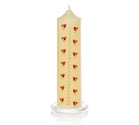 Premier Wax Advent Candle with Glass Stand Robins (Cream)