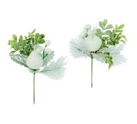Premier White Apple & Pear Pick Christmas Decoration (Pack Of 2)
