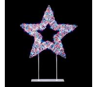 Premier White Light Up Star on Stand 720 Rainbow LEDs Timer Christmas Decoration 45cm