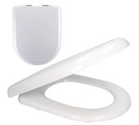 Premier White Soft Close Wc Toilet Seat D Shape Top Fix Adjustable Hinges Chrome