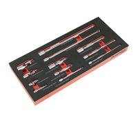 Premier Wobble Extension Bar Set with Tool Tray 1/4in, 3/8in & 1/2inSq Drive 12