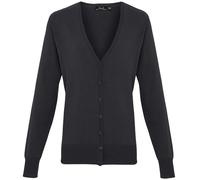 Premier Women's Button Through Knitted Cardigan PR697 - Plain Casual Sweater