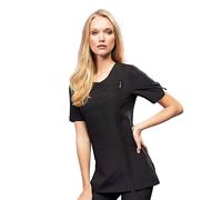 Premier Women's Camellia Tunic Health Beauty & Spa Workwear Pack of 2 in Black | Size: 12 Premier Black 12