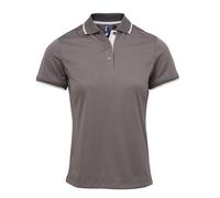 Premier Women's Contrast Coolchecker Polo Black/Lime XS