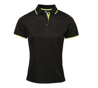 Premier Women's contrast Coolchecker® polo - Womens, 100% Polyester, Oeko-Tex