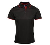 Premier Women's contrast Coolchecker® polo - Womens, 100% Polyester, Oeko-Tex
