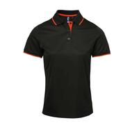 Premier Women's Coolchecker Contrast Polo Shirt in Black | Size: Large Premier Black L